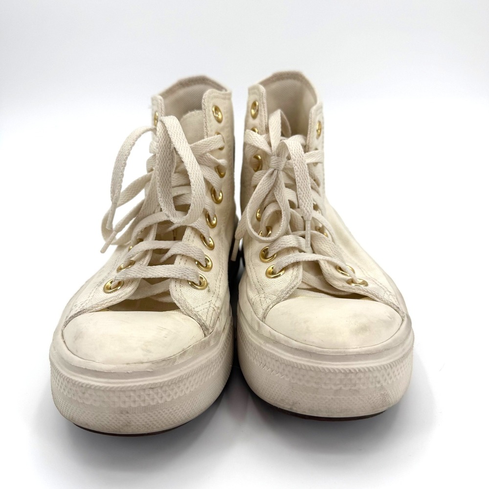 Converse Chuck Taylor All Star Move Platform High Top Cream Gold Kids‎ 3.5 - Picture 2 of 12